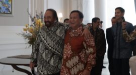 Ketua Umum Partai NasDem Surya Paloh bertemu dengan Ketua Umum Partai Gerindra Prabowo Subianto. (Dok. Partai Gerindra)
