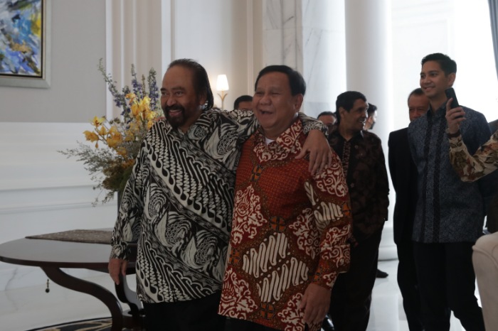 Ketua Umum Partai NasDem Surya Paloh bertemu dengan Ketua Umum Partai Gerindra Prabowo Subianto. (Dok. Partai Gerindra)