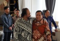 Ketua Umum Partai NasDem Surya Paloh bertemu dengan Ketua Umum Partai Gerindra Prabowo Subianto. (Instagram.com/@ketum_gerindra)
