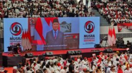 Nama  Prabowo diteriakkan oleh relawan saat Presiden Jokowi berpidato di depan ribuan pendukungnya di Acara Puncak Musyawarah Rakyat Relawan Jokowi. (Foto Dok. Tim Media Prabowo)