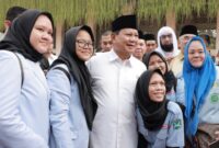 Prabowo Subianto menghadiri halal bihalal santri Badan Komunikasi Pemuda Remaja Masjid Indonesia (BKPRMI). (Foto Dok. Tim Media Prabowo)