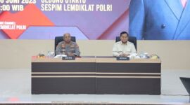Menteri Pertahanan RI Prabowo Subianto menghadiri acara Dialog Kebangsaan bertajuk Merajut Persatuan dan Kesatuan Bangsa, di Gedung Utaryo Sespim Lemdiklat Polri, Bandung, Jawa Barat. (Dok. Tim Media Prabowo Subainto)