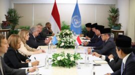 Presiden RI Prabowo Subianto melakukan pertemuan dengan Sekjen Perserikatan Bangsa-Bangsa (PBB) António Guterres.. (Dok. Tim Meida Prabowo)