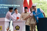 Presiden RI Prabowo Subianto saat meresmikan 37 proyek ketenagalistrikan nasional yang tersebar di 18 provinsi. (Dok. Tim Media Prabowo)
